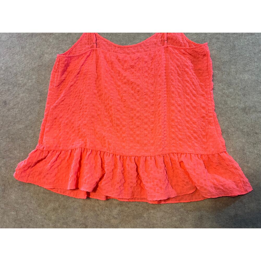 LILLY PULITZER Bright Coral Pink Camisole Tank Top Sunray Seersucker Size Large - Picture 7 of 10